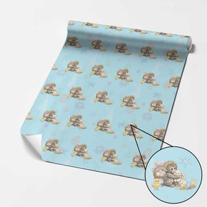 Cute Punch Baby Monkey Easter Wrapping Paper Roll Funny Animal Gift TS12 Light Blue Print Your Wear