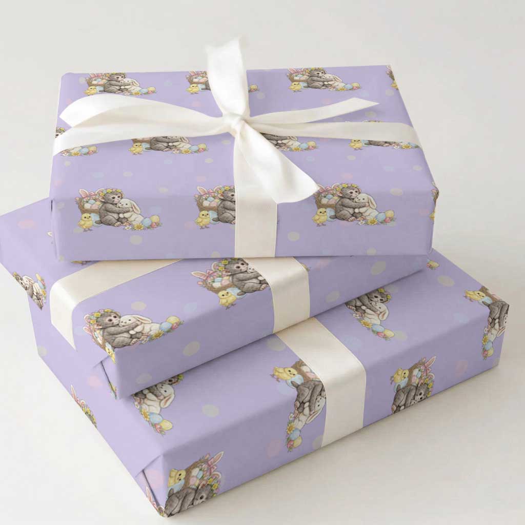 Cute Punch Baby Monkey Easter Wrapping Paper Roll Funny Animal Gift TS12 Violet Print Your Wear