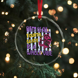 Cute Raccoon 4th Grade Student Teacher Preppy Style Crystal Glass Ornament First of All Fourth Grade Is A Whole Vibe Back To School