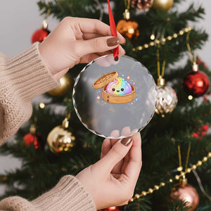 Cute Rainbow Dumpling Squishy Crystal Glass Ornament Kawaii Graphic