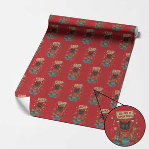 Cute Santa Cat Big Fan Of Human Rights Wrapping Paper Roll Christmas Supporters TS12 Red Print Your Wear