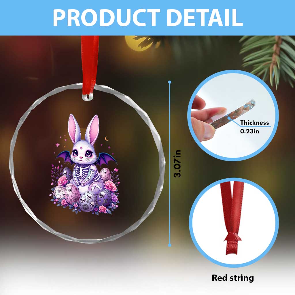 Cute Spooky Easter Bunny Crystal Glass Ornament Pastel Goth Rabbit Gift TS12 Print Your Wear