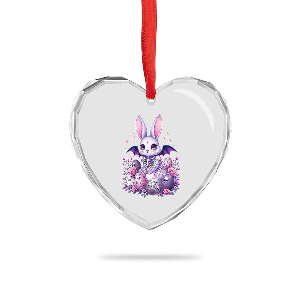 Cute Spooky Easter Bunny Heart Crystal Glass Ornament Pastel Goth Rabbit Gift TS12 Print Your Wear