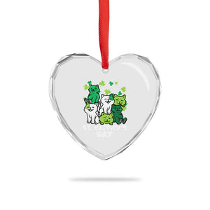 Cute St Catricks Day Heart Crystal Glass Ornament St Patricks Cats Saint Pattys Cat Lover TS02 Print Your Wear