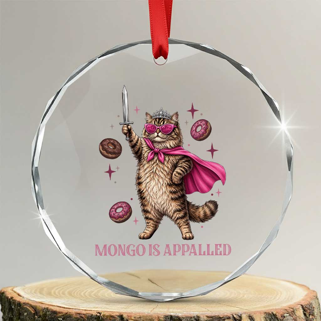 Cute Warrior Princess Cat With Sword Crystal Glass Ornament Fantasy Reader Gift TS12 Transparent Glass 3'' Circle Print Your Wear