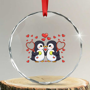 Cute XOXO Tennis Player Crystal Glass Ornament Valentines Day Gift TS12 Transparent Glass 3'' Circle Print Your Wear