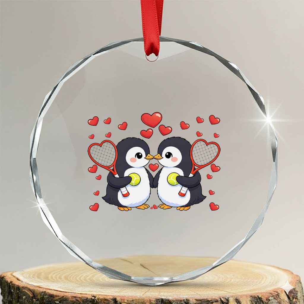 Cute XOXO Tennis Player Crystal Glass Ornament Valentines Day Gift TS12 Transparent Glass 3'' Circle Print Your Wear