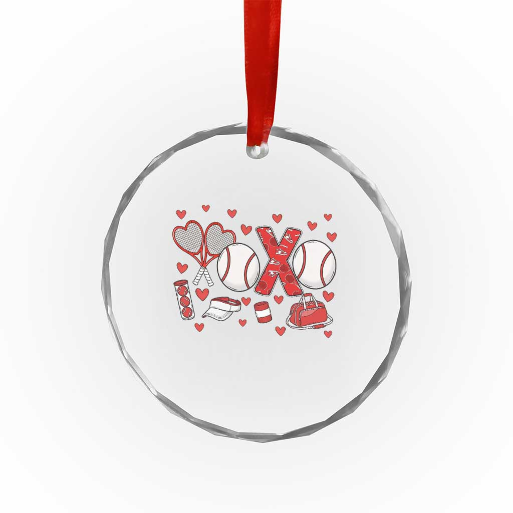 Cute XOXO Tennis Player Crystal Glass Ornament Valentines Tennis Gift TS12 Print Your Wear