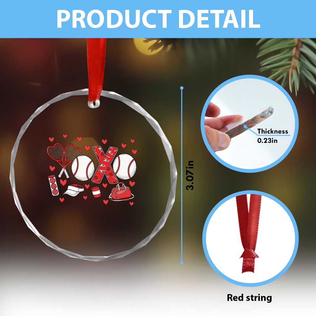 Cute XOXO Tennis Player Crystal Glass Ornament Valentines Tennis Gift TS12 Print Your Wear