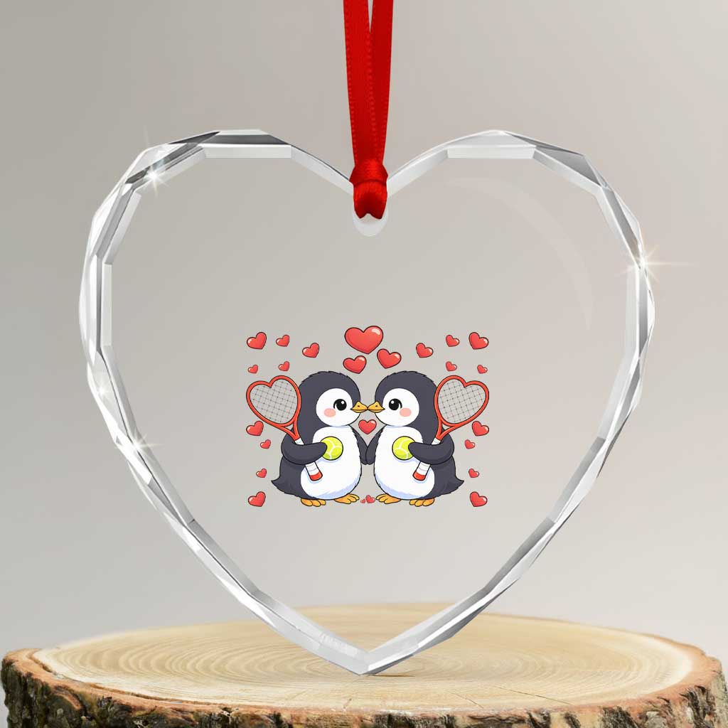 Cute XOXO Tennis Player Heart Crystal Glass Ornament Valentines Day Gift TS12 Transparent Glass 3'' Heart Print Your Wear