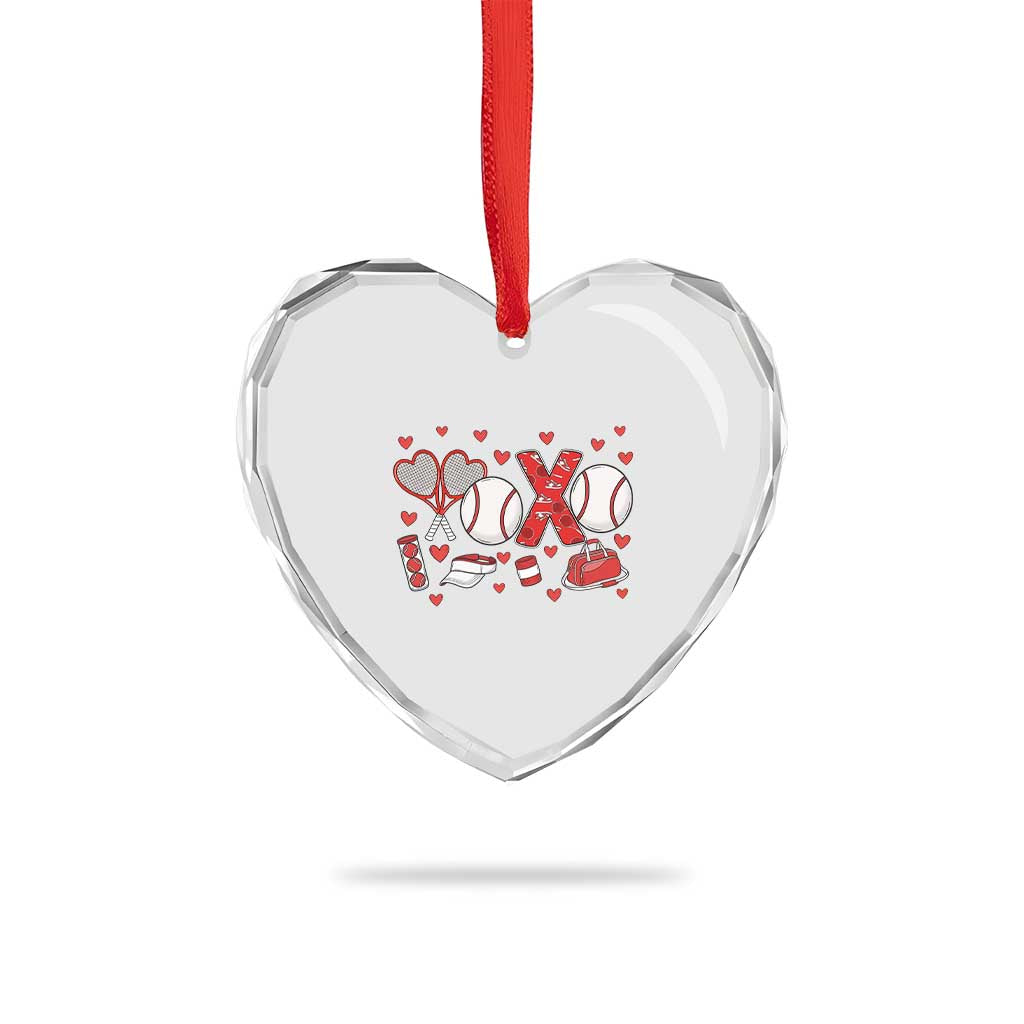 Cute XOXO Tennis Player Heart Crystal Glass Ornament Valentines Tennis Gift TS12 Print Your Wear