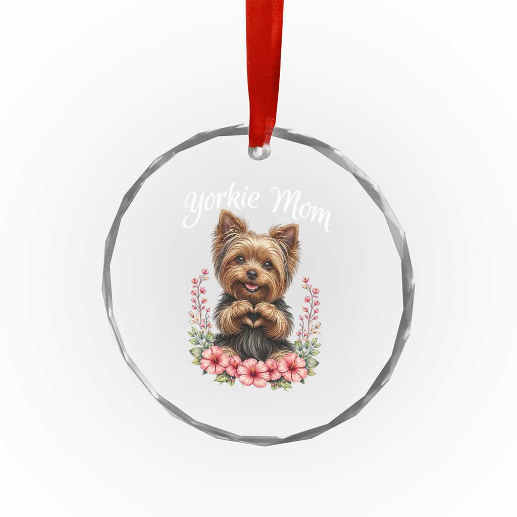 Cute Yorkie Mama Crystal Glass Ornament Yorkshire Terrier Dog Lover TS12 Print Your Wear
