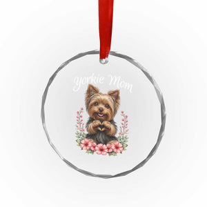 Cute Yorkie Mama Crystal Glass Ornament Yorkshire Terrier Dog Lover TS12 Print Your Wear
