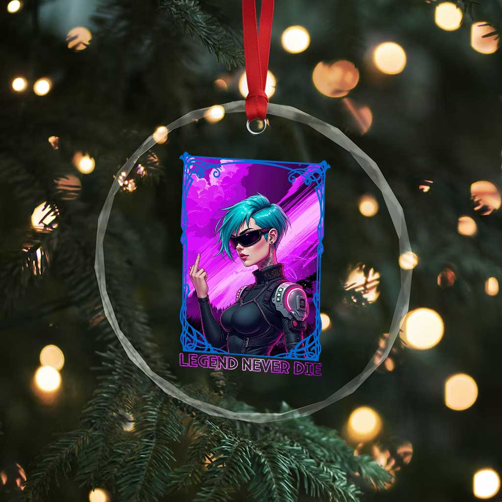 Cyberpunk Girl Legend Never Die Crystal Glass Ornament Gaming Aesthetic Gift TS12 Print Your Wear