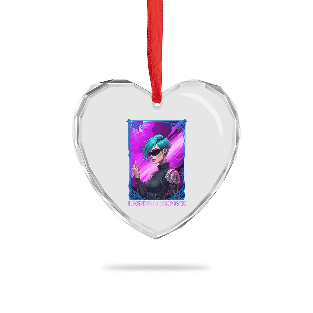 Cyberpunk Girl Legend Never Die Heart Crystal Glass Ornament Gaming Aesthetic Gift TS12 Print Your Wear