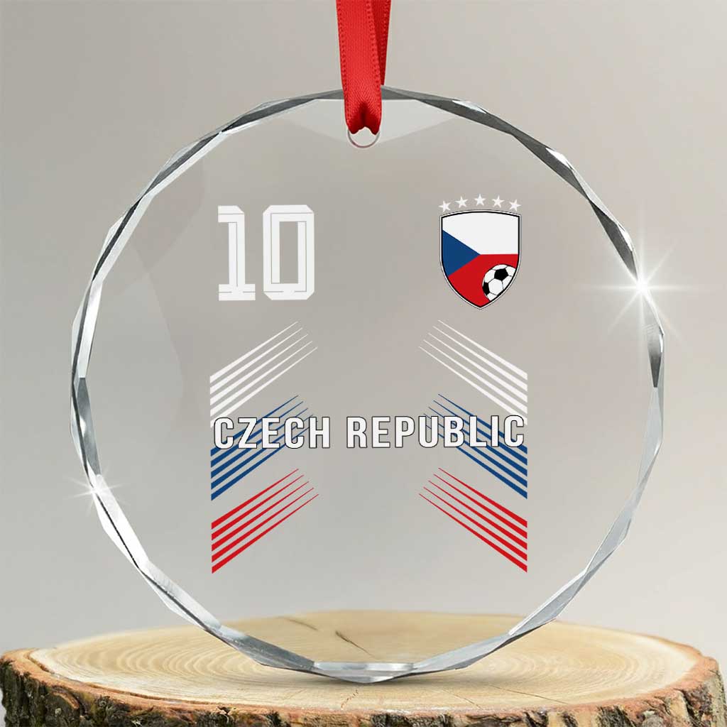 Czech Republic Soccer Sports Graphic Number 10 Jersey Style Crystal Glass Ornament Proud Czechia Football Fans Game Day Pride TS02 Transparent Glass 3'' Circle Print Your Wear
