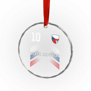 Czech Republic Soccer Sports Graphic Number 10 Jersey Style Crystal Glass Ornament Proud Czechia Football Fans Game Day Pride