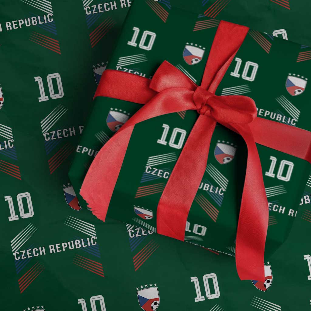 Czech Republic Soccer Sports Graphic Number 10 Jersey Style Wrapping Paper Roll Proud Czechia Football Fans Game Day Pride TS02 Green Print Your Wear