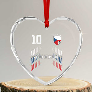 Czech Republic Soccer Sports Graphic Number 10 Jersey Style Heart Crystal Glass Ornament Proud Czechia Football Fans Game Day Pride TS02 Transparent Glass 3'' Heart Print Your Wear