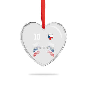 Czech Republic Soccer Sports Graphic Number 10 Jersey Style Heart Crystal Glass Ornament Proud Czechia Football Fans Game Day Pride TS02 Print Your Wear