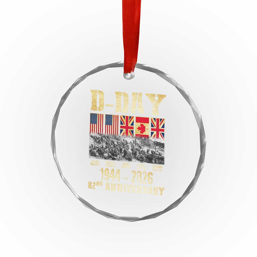 D Day 82nd Anniversary Honor History Normandy WWII Crystal Glass Ornament TS11 Print Your Wear
