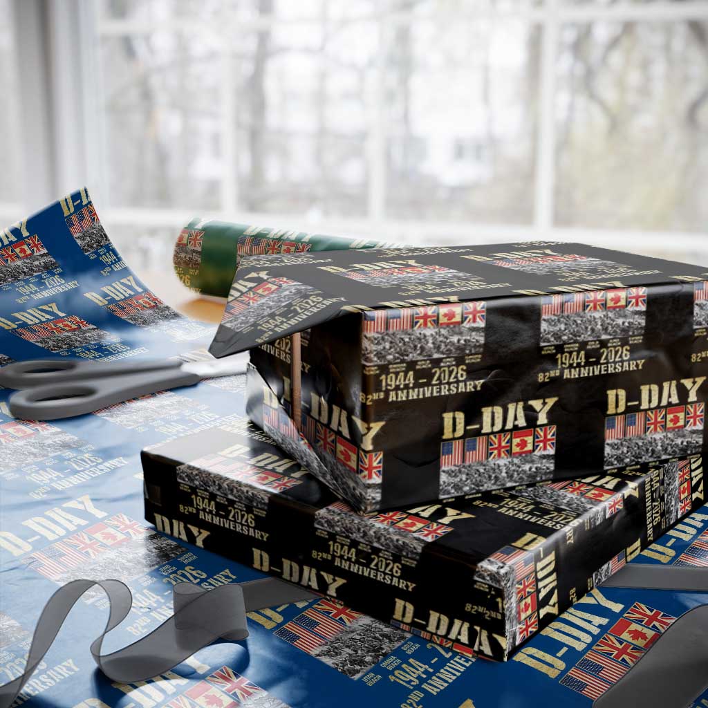 D Day 82nd Anniversary Honor History Normandy WWII Wrapping Paper Roll TS11 Black Print Your Wear