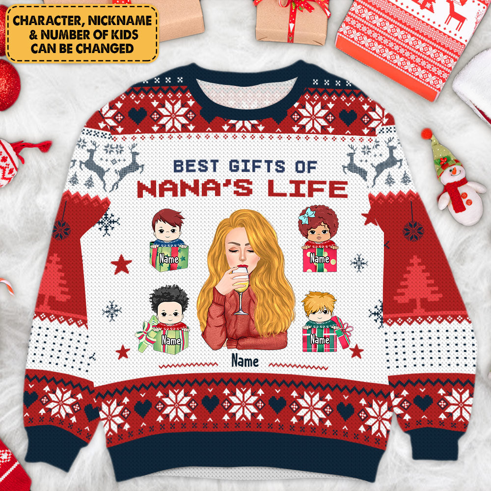 Personalized Christmas Best Gifts of Nana Life All Over Print Sweatshirt CTM Unisex Custom - Printyourwear