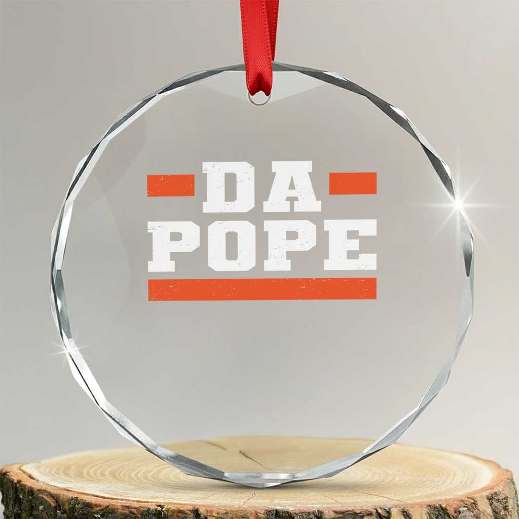 Da Pope Leo XIV Crystal Glass Ornament From America Chicago TS10 Transparent Glass 3'' Circle Print Your Wear