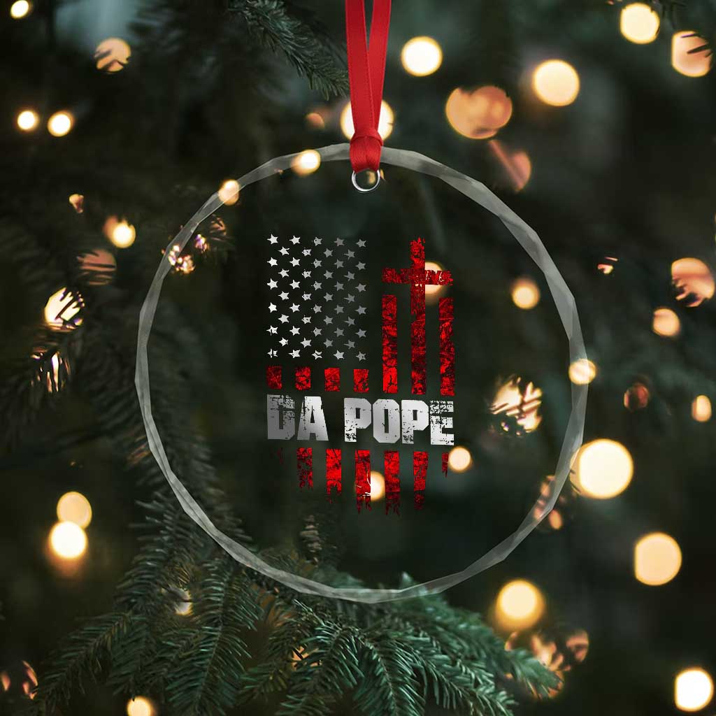 Da Pope Leo XIV Crystal Glass Ornament From America Chicago America US Flag TS10 Print Your Wear