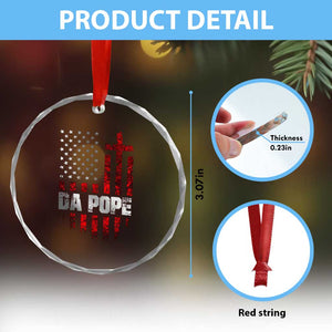 Da Pope Leo XIV Crystal Glass Ornament From America Chicago America US Flag TS10 Print Your Wear