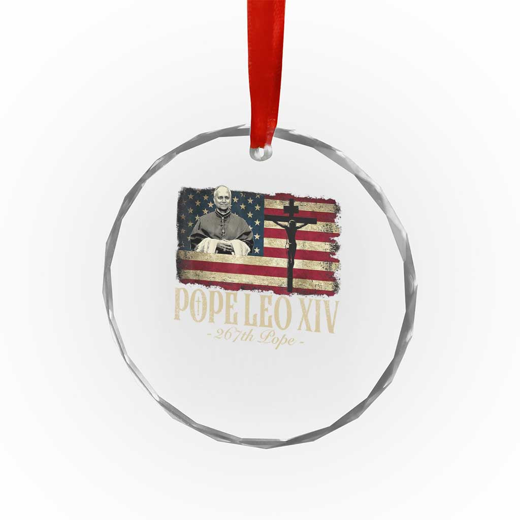 Da Pope Leo XIV Crystal Glass Ornament From America Chicago USA Flag Cross TS10 Print Your Wear