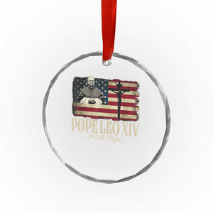 Da Pope Leo XIV Crystal Glass Ornament From America Chicago USA Flag Cross TS10 Print Your Wear