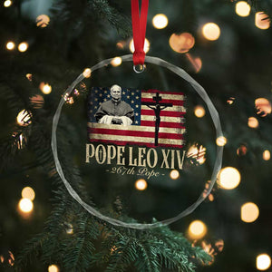 Da Pope Leo XIV Crystal Glass Ornament From America Chicago USA Flag Cross TS10 Print Your Wear