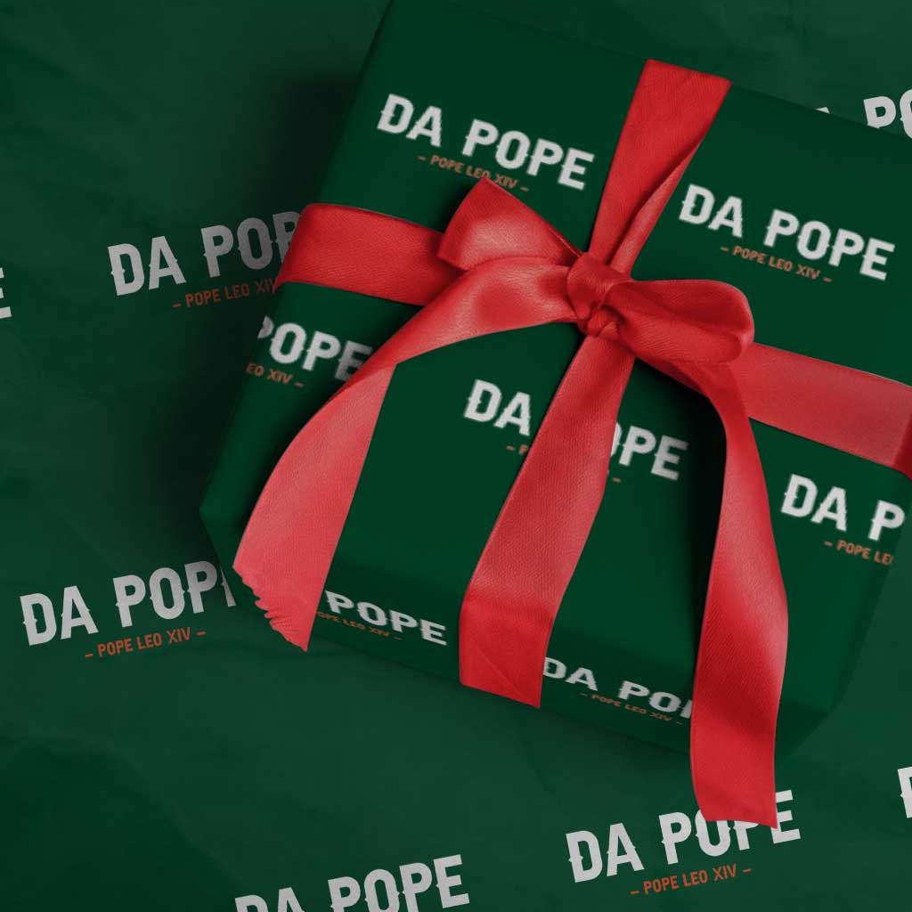 Da Pope Leo XIV Wrapping Paper Roll 267th Pope Catholic Chicago Pride TS02 Green Print Your Wear