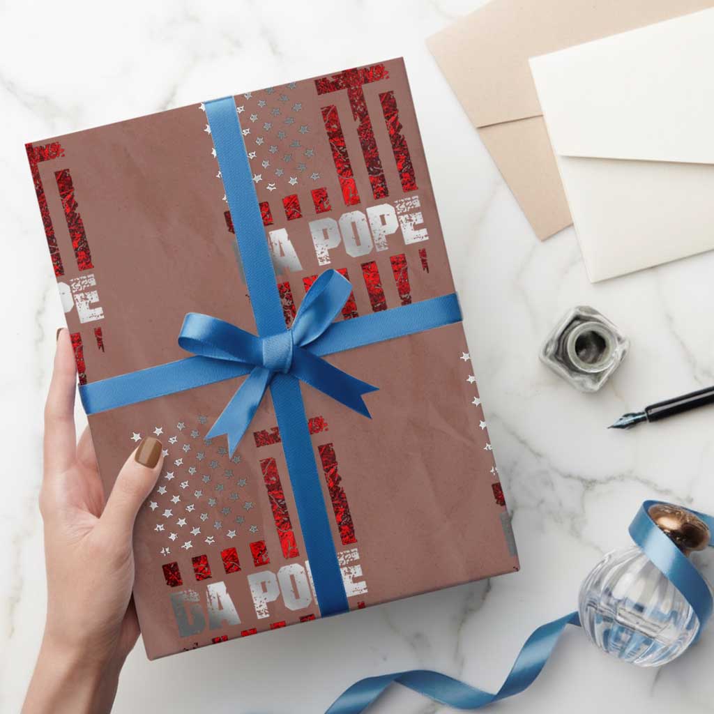 Da Pope Leo XIV Wrapping Paper Roll From America Chicago America US Flag TS10 Mocha Print Your Wear