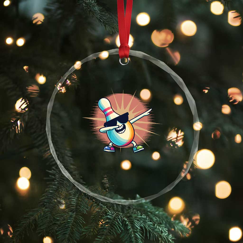 Dabbing Bowling Pin Crystal Glass Ornament Funny Player Gift TS12 Print Your Wear