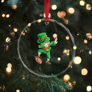 Dabbing Leprechaun Football Crystal Glass Ornament St Patricks Day Sports Lover TS02 Print Your Wear