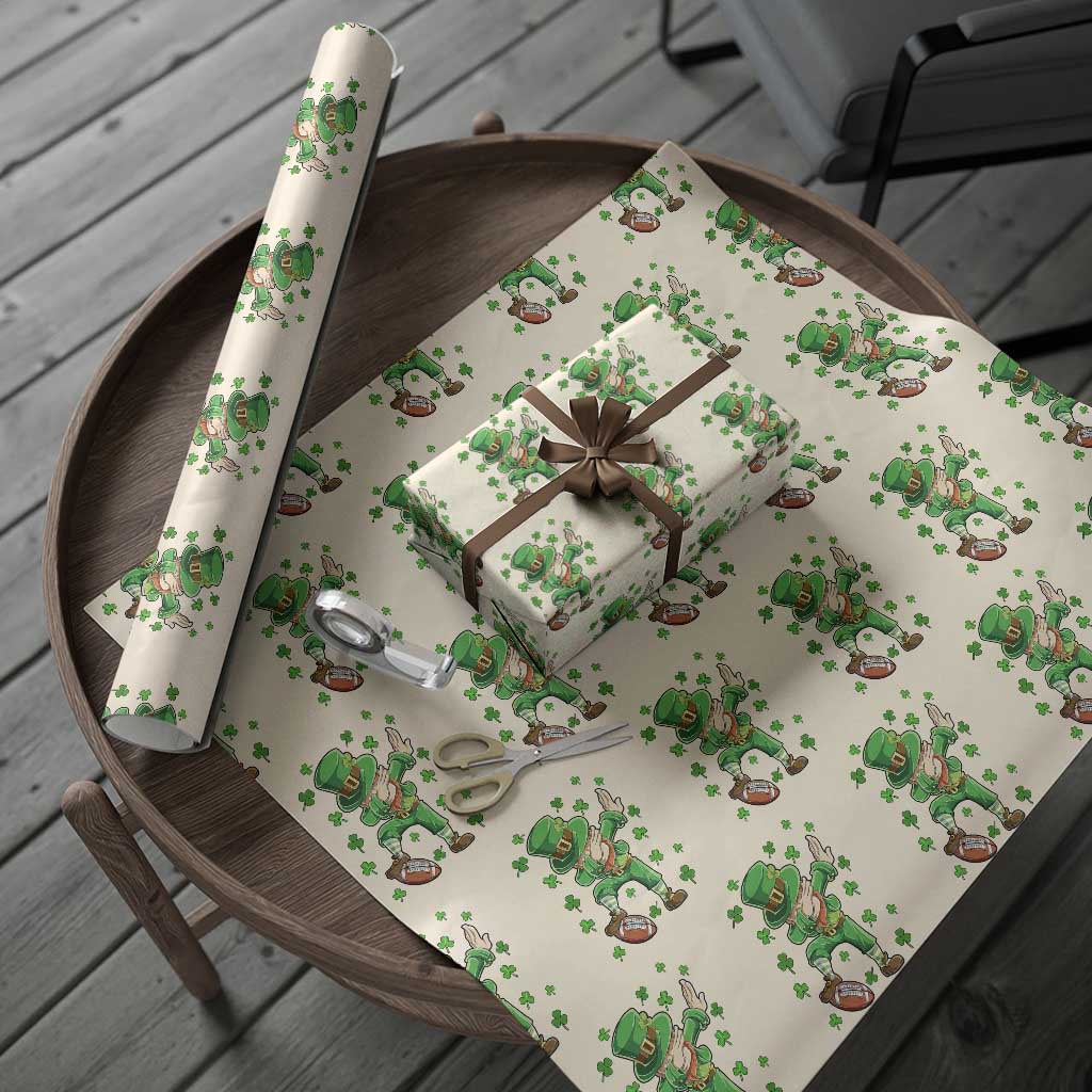 Dabbing Leprechaun Football St Patricks Day Boys Men Sports T-Shirt Wrapping Paper Roll TS12 Beige Print Your Wear