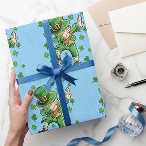 Dabbing Leprechaun Football St Patricks Day Boys Men Sports T-Shirt Wrapping Paper Roll TS12 Light Blue Print Your Wear