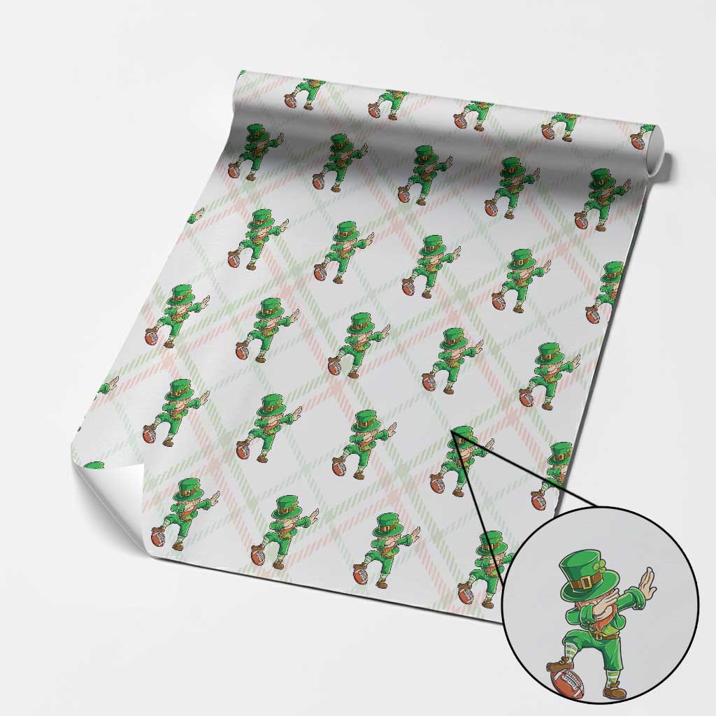 Dabbing Leprechaun Football Wrapping Paper Roll St Patricks Day Sports Lover TS02 Christmas Plaid Print Your Wear
