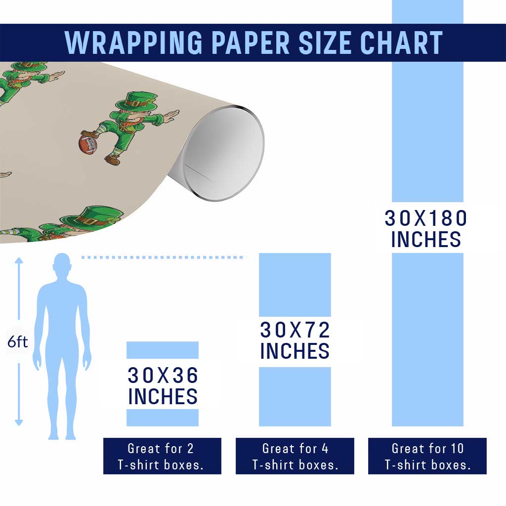 Dabbing Leprechaun Football Wrapping Paper Roll St Patricks Day Sports Lover TS02 Print Your Wear