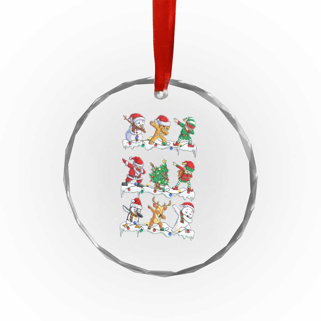 Dabbing Santa Elf Friends Christmas Light Crystal Glass Ornament TS11 Print Your Wear