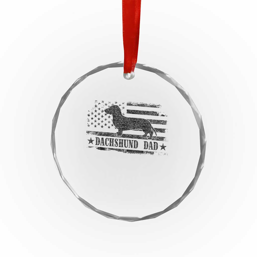 Dachshund Dog Dad Crystal Glass Ornament Fathers Day Gift for Dog Lovers American Flag TS10 Print Your Wear