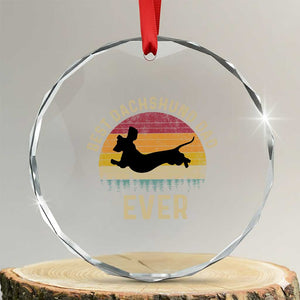 Dachshund Dog Dad Crystal Glass Ornament Vintage 60s 70s Retro Fathers Day Gift for Dog Lovers TS10 Transparent Glass 3'' Circle Print Your Wear