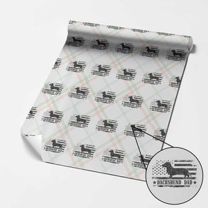 Dachshund Dog Dad Wrapping Paper Roll Fathers Day Gift for Dog Lovers American Flag TS10 Christmas Plaid Print Your Wear