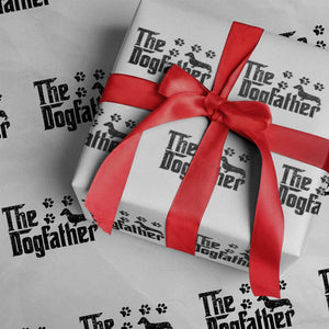 Dachshund Dog Dad Wrapping Paper Roll The Dogfather Fathers Day Gifts For Dog Lovers TS10 White Print Your Wear