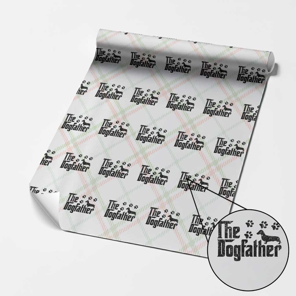 Dachshund Dog Dad Wrapping Paper Roll The Dogfather Fathers Day Gifts For Dog Lovers TS10 Christmas Plaid Print Your Wear
