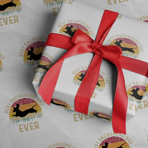 Dachshund Dog Dad Wrapping Paper Roll Vintage 60s 70s Retro Fathers Day Gift for Dog Lovers TS10 White Print Your Wear