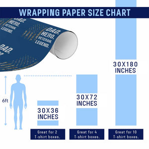 Dad Hero Veteran Legend Camouflage Father's Day Wrapping Paper Roll