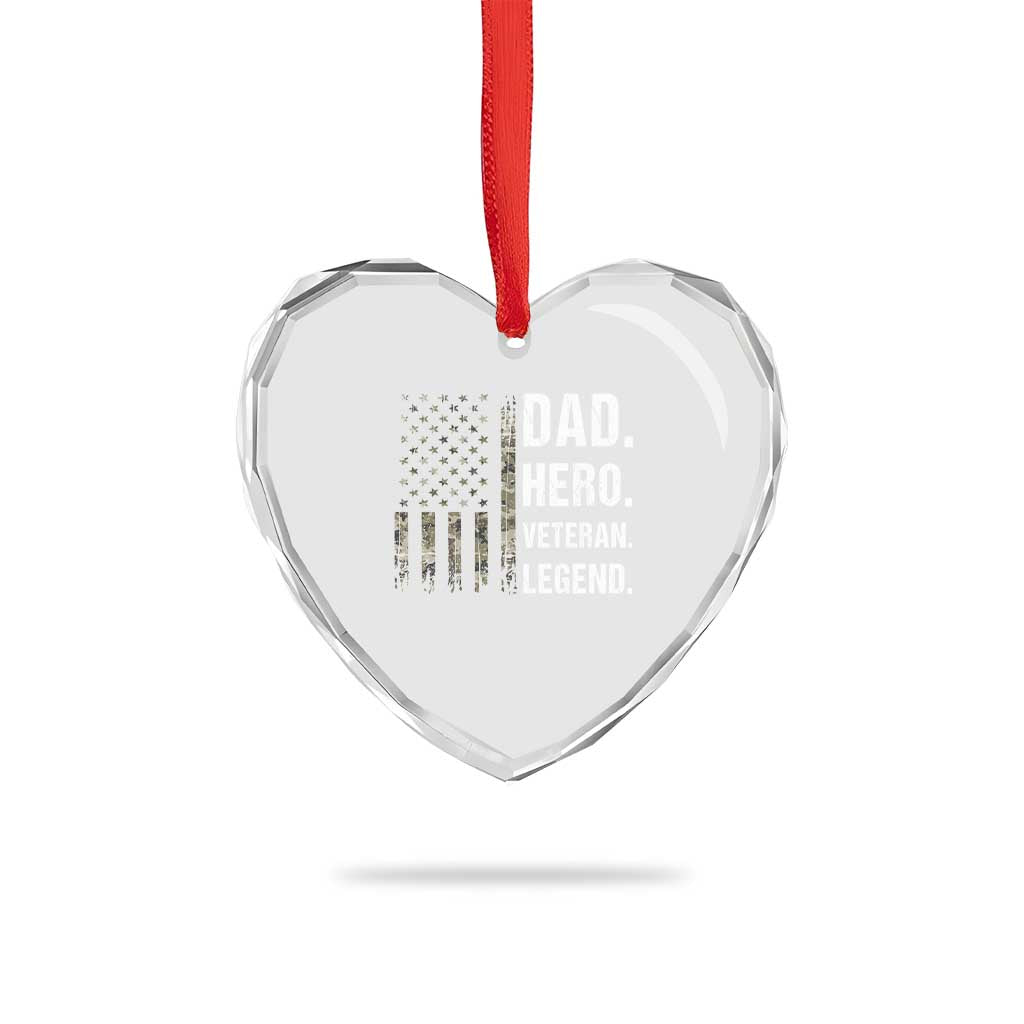 Dad Hero Veteran Legend Camouflage Father's Day Heart Crystal Glass Ornament TS14 Print Your Wear